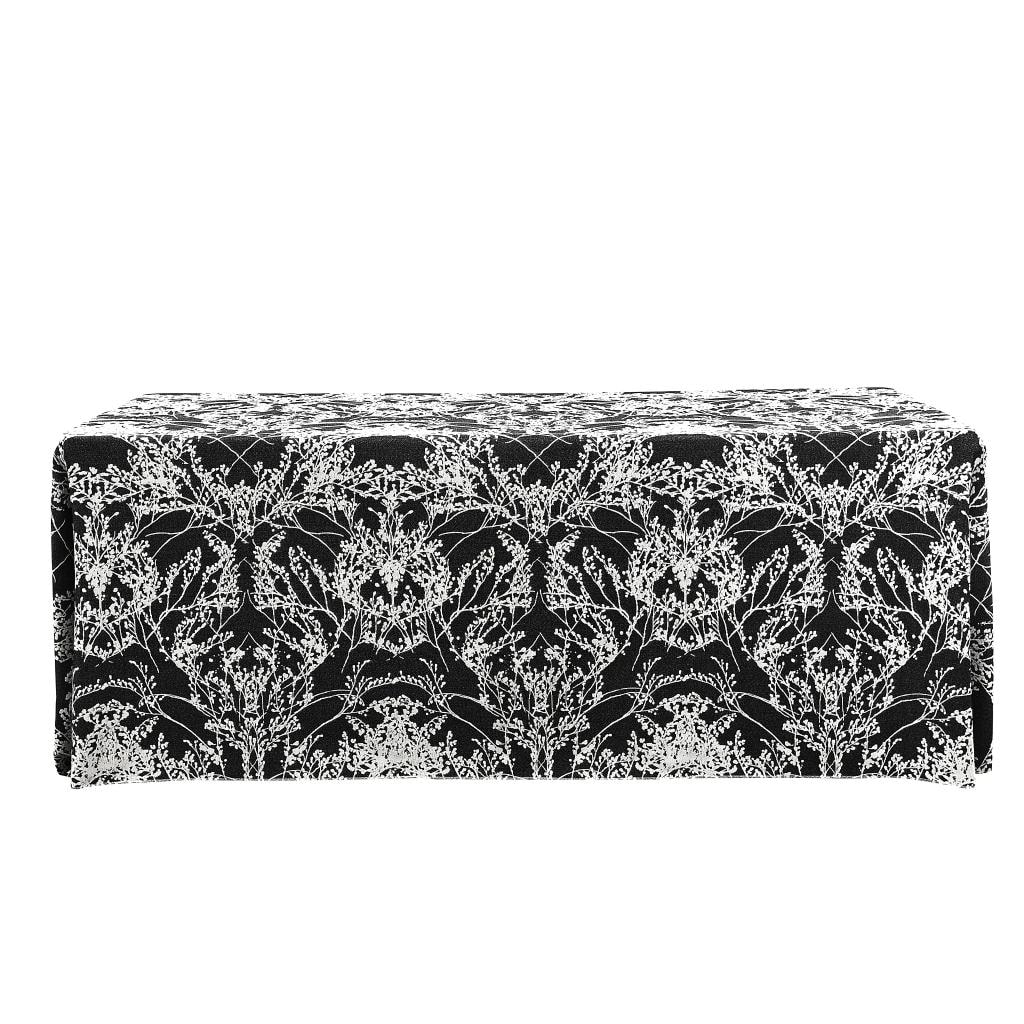 Reversible Leaf Rectangular Tablecloth 90"x132" — Black & White