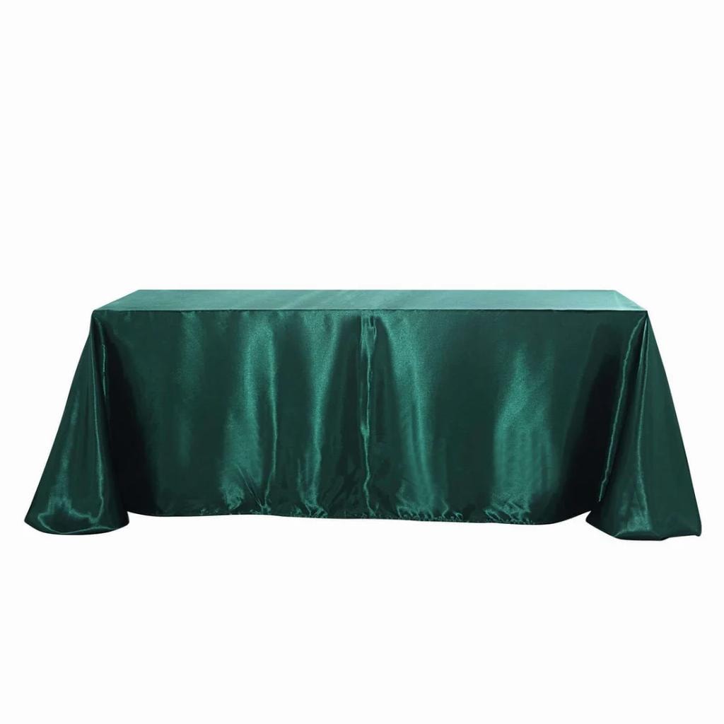 Satin Rectangle Tablecloth — Emerald Green