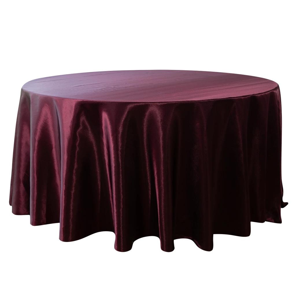 Satin Round Tablecloth — Cabernet