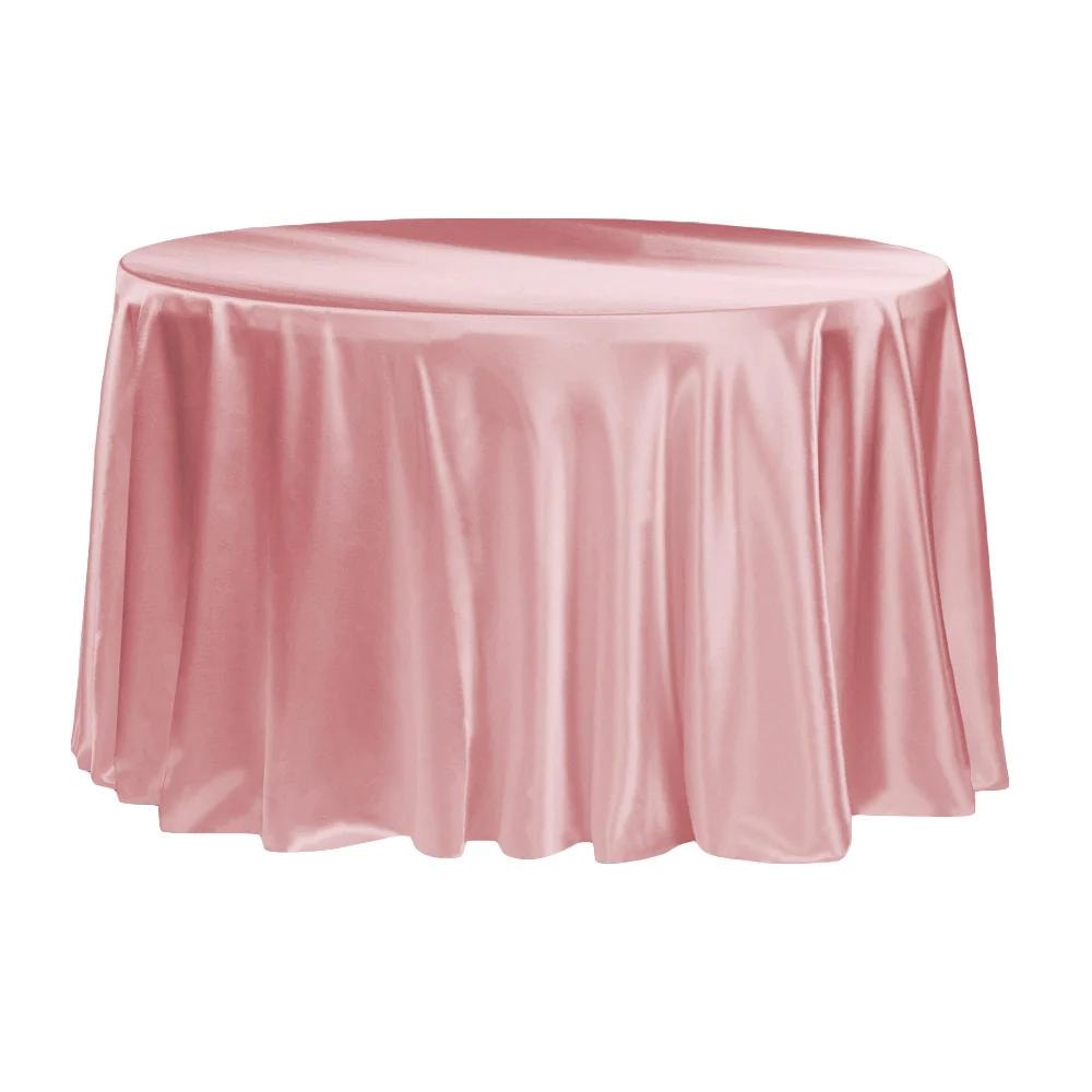 Satin Round Tablecloth — Dusty Rose
