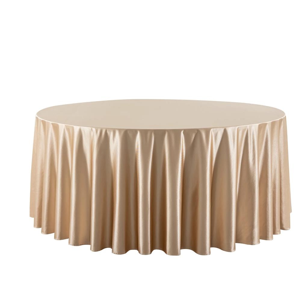 Satin Round Tablecloth — Nude