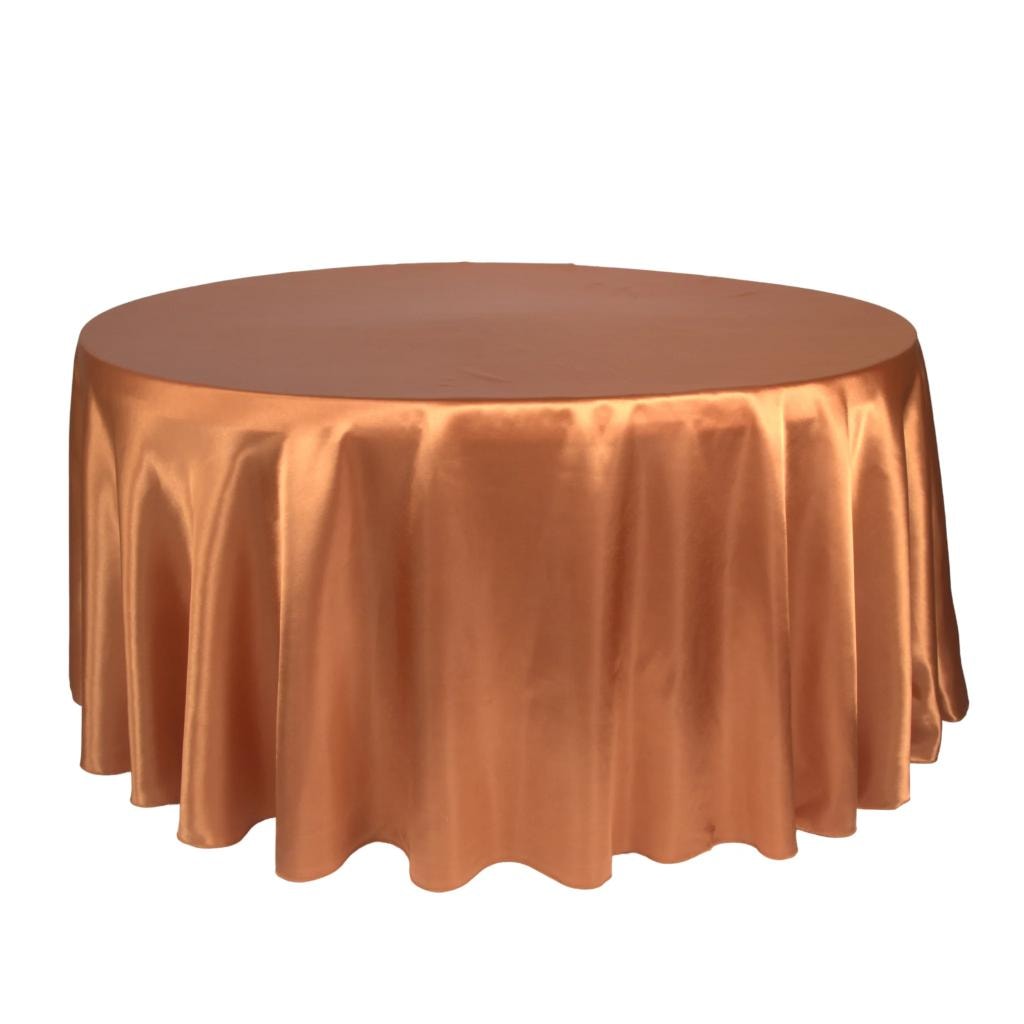 Satin Round Tablecloth — Terracotta