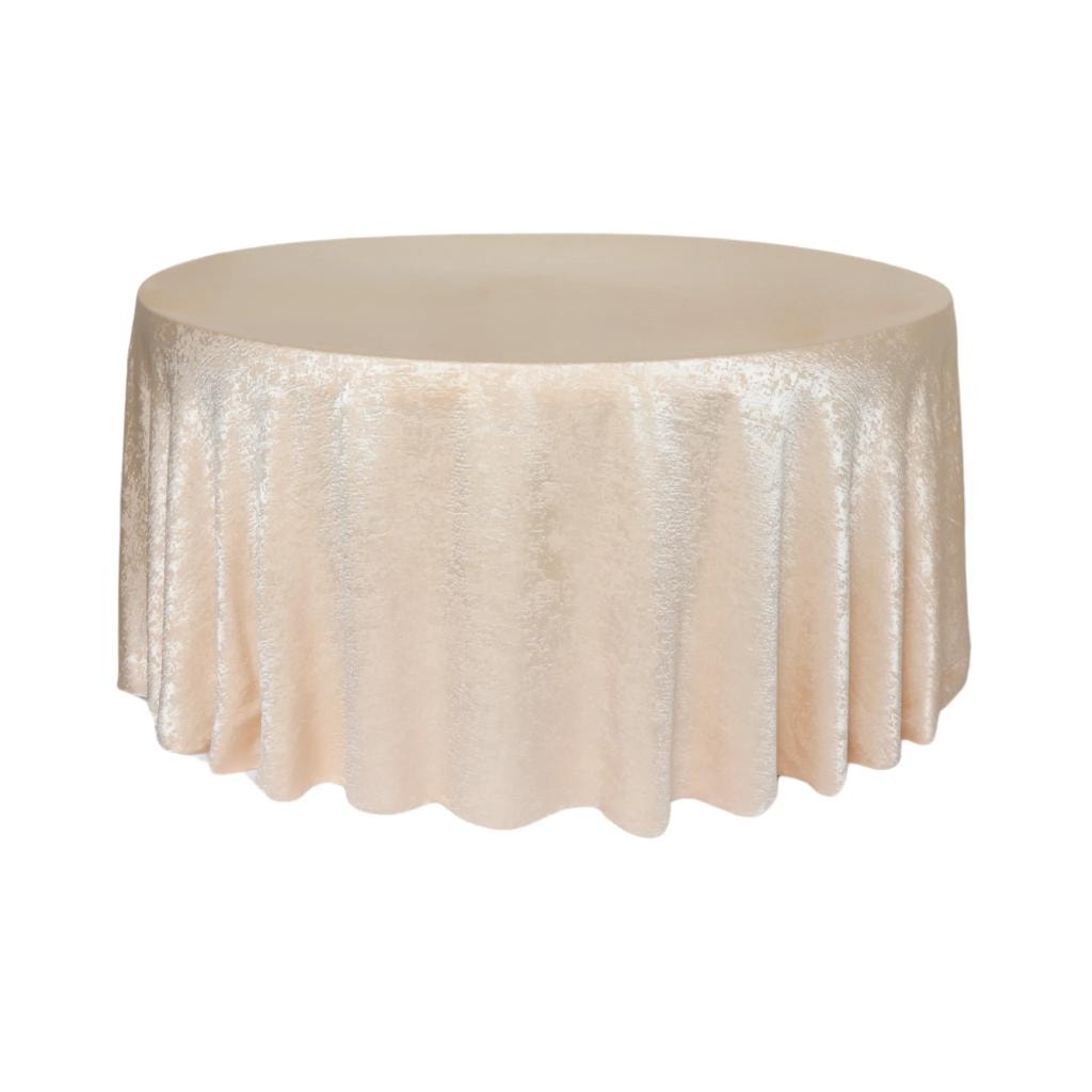 Satin Shimmer Round Tablecloth — Champagne
