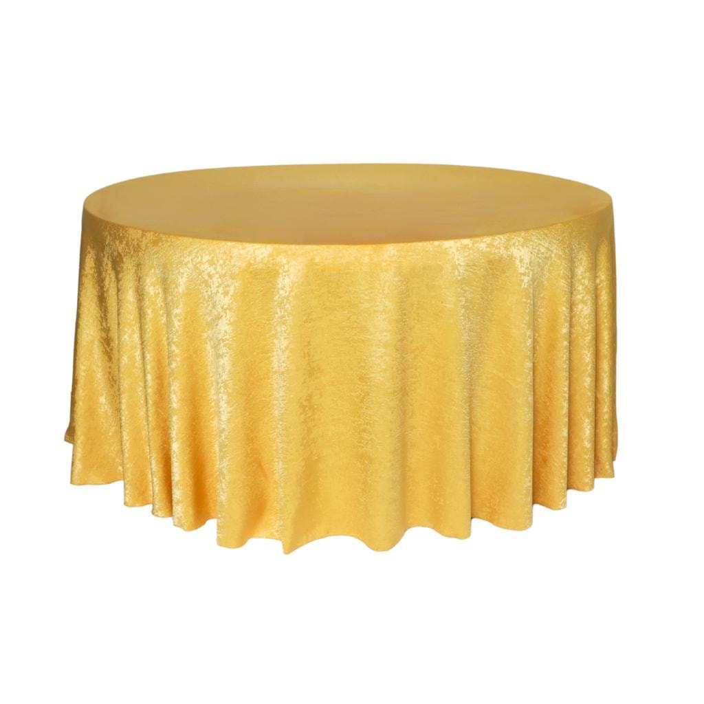 Satin Shimmer Round Tablecloth — Gold