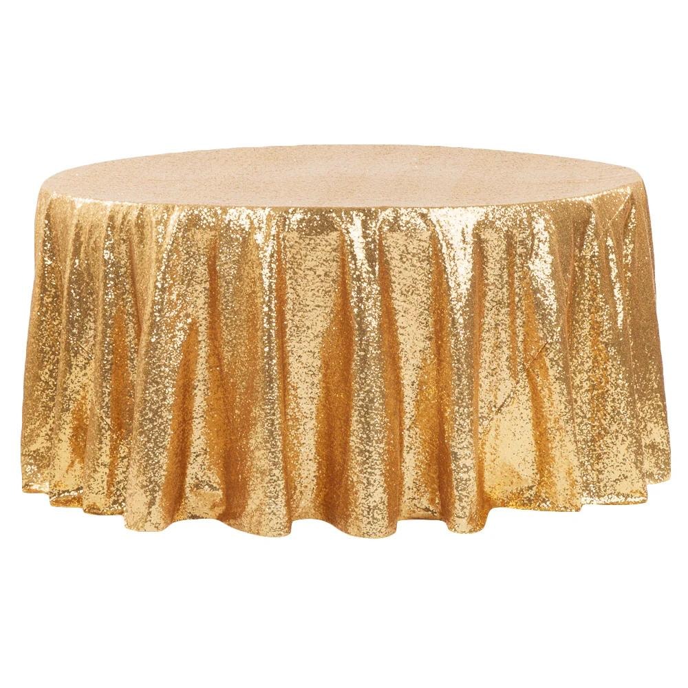 Round Sequin Tablecloth — Gold