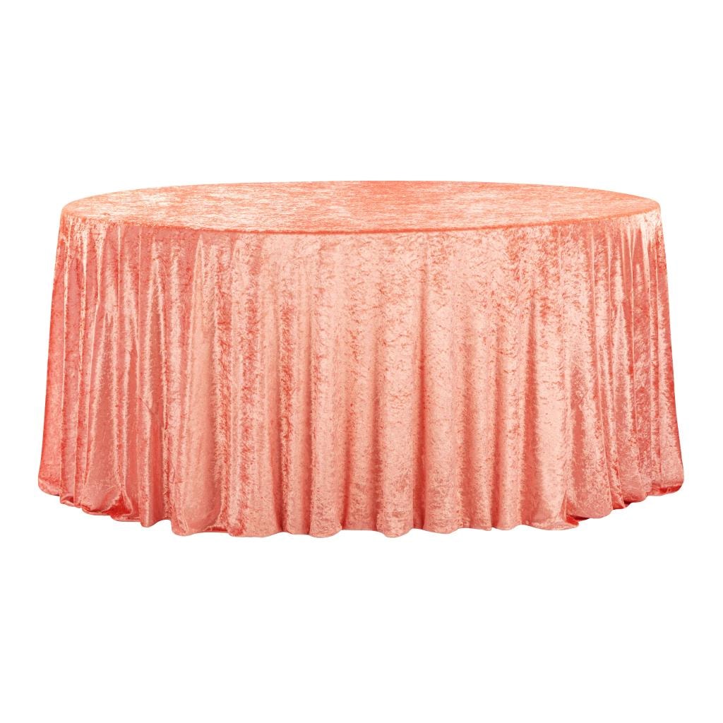 Velvet Round Tablecloth — Coral