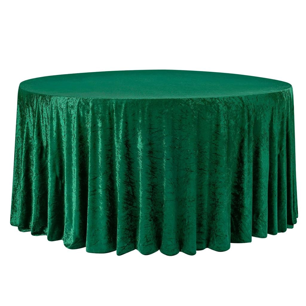 Velvet Round Tablecloth — Emerald Green