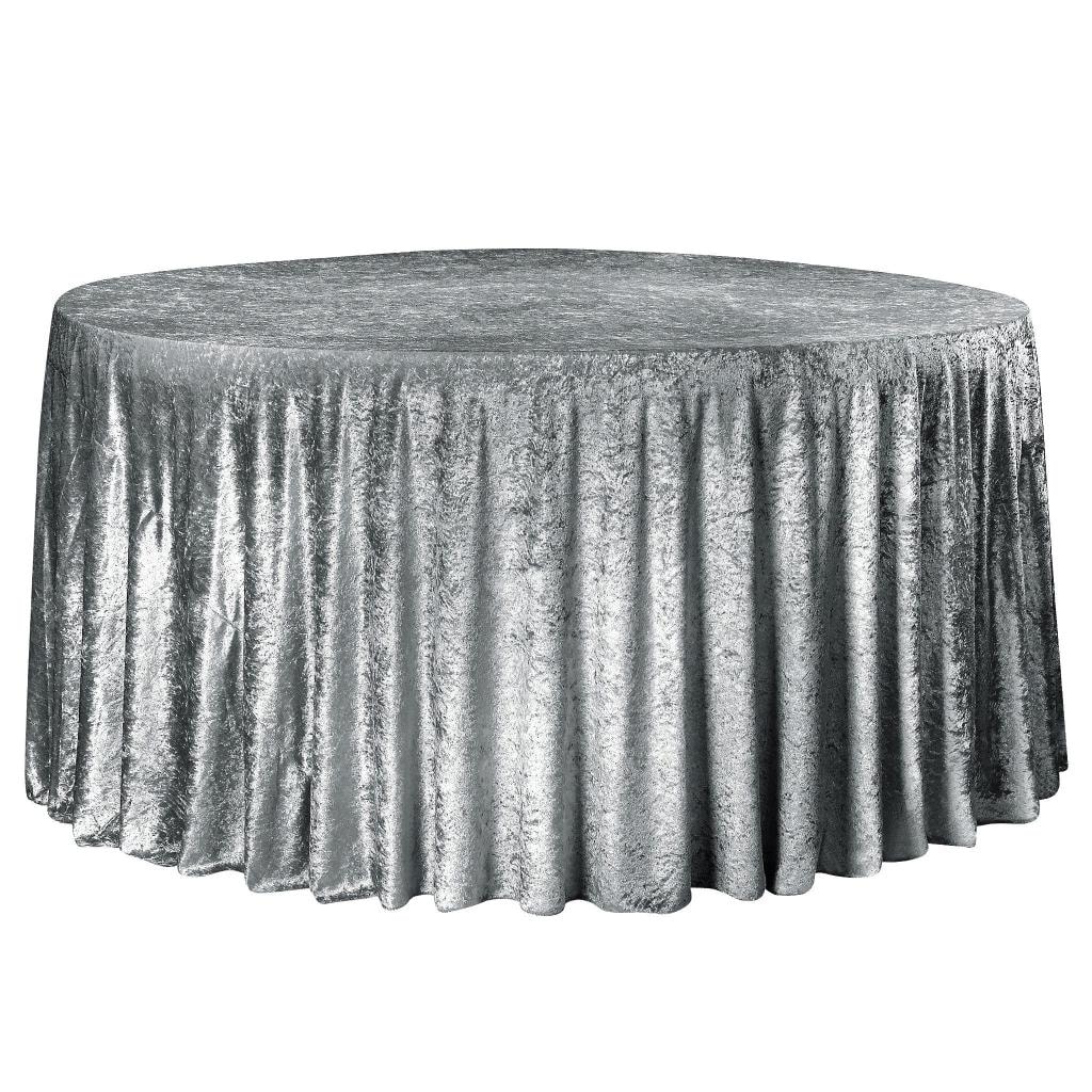 Velvet Round Tablecloth — Silver
