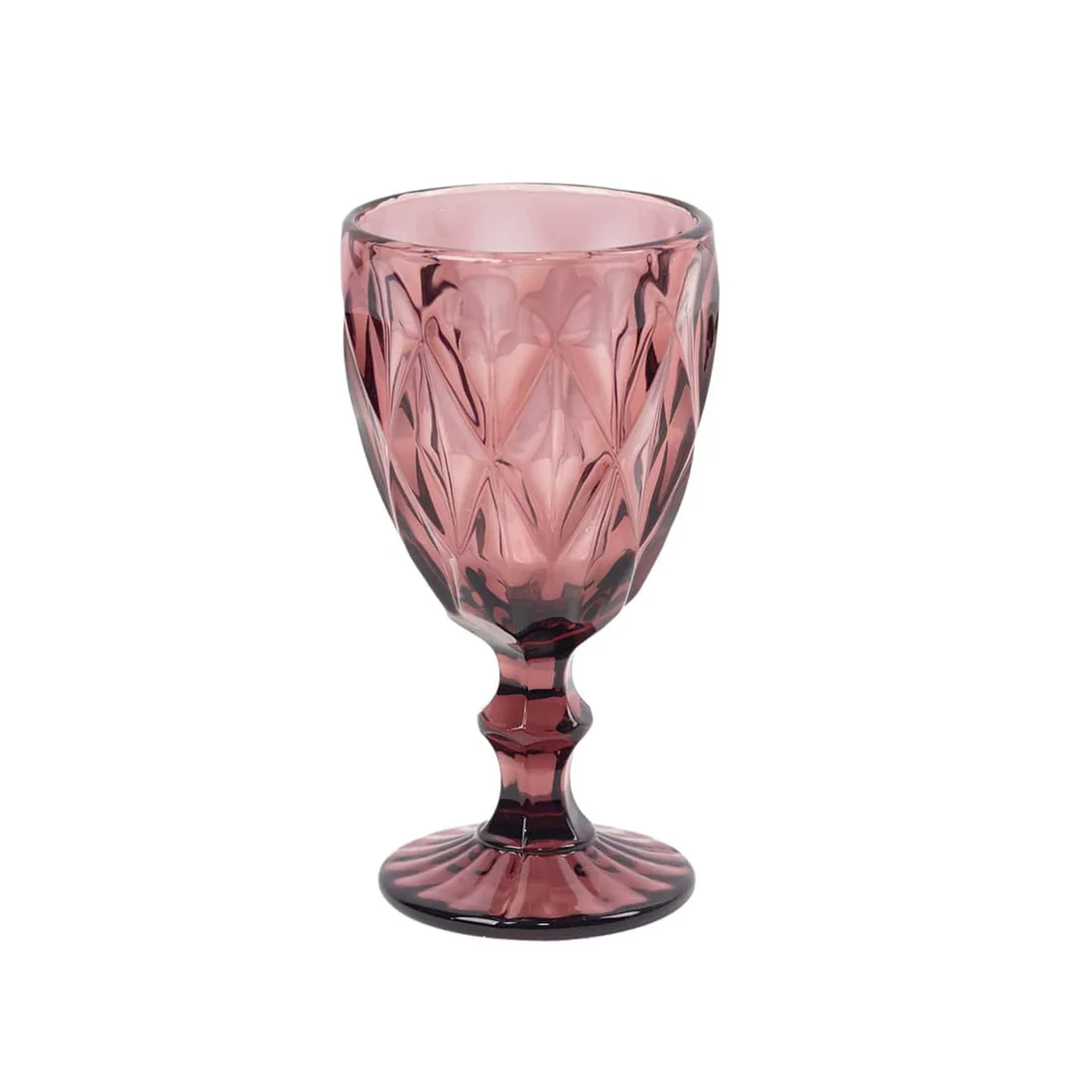 Crystal Cut Wine Glass 7" — Rose