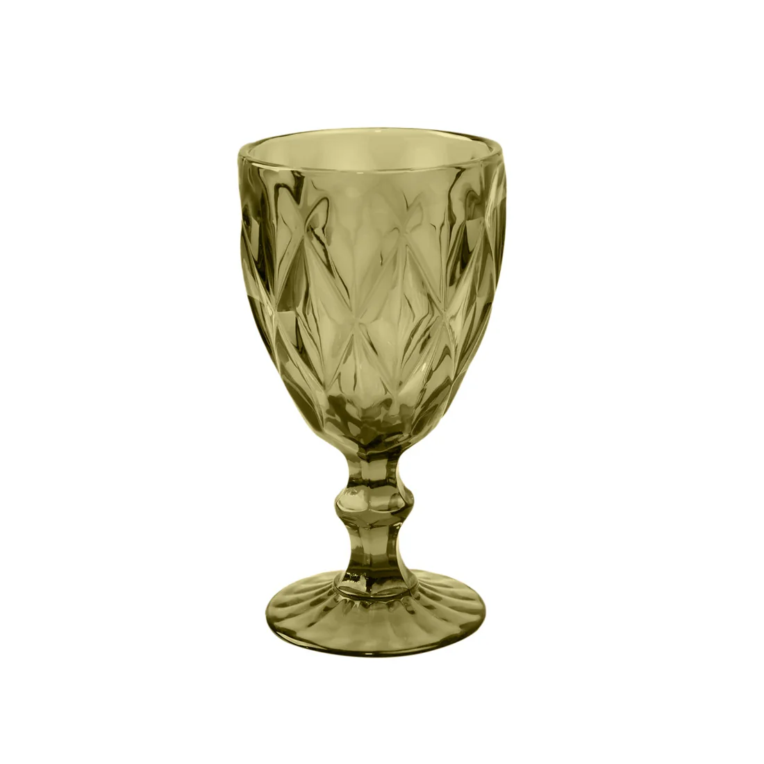 Crystal Cut Wine Glass 7" — Sage