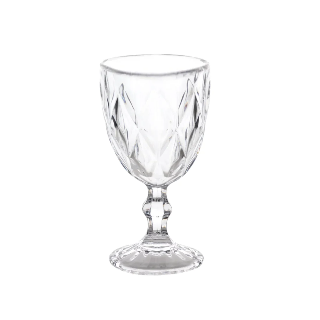 Crystal Cut Wine Glass 7" — Clear