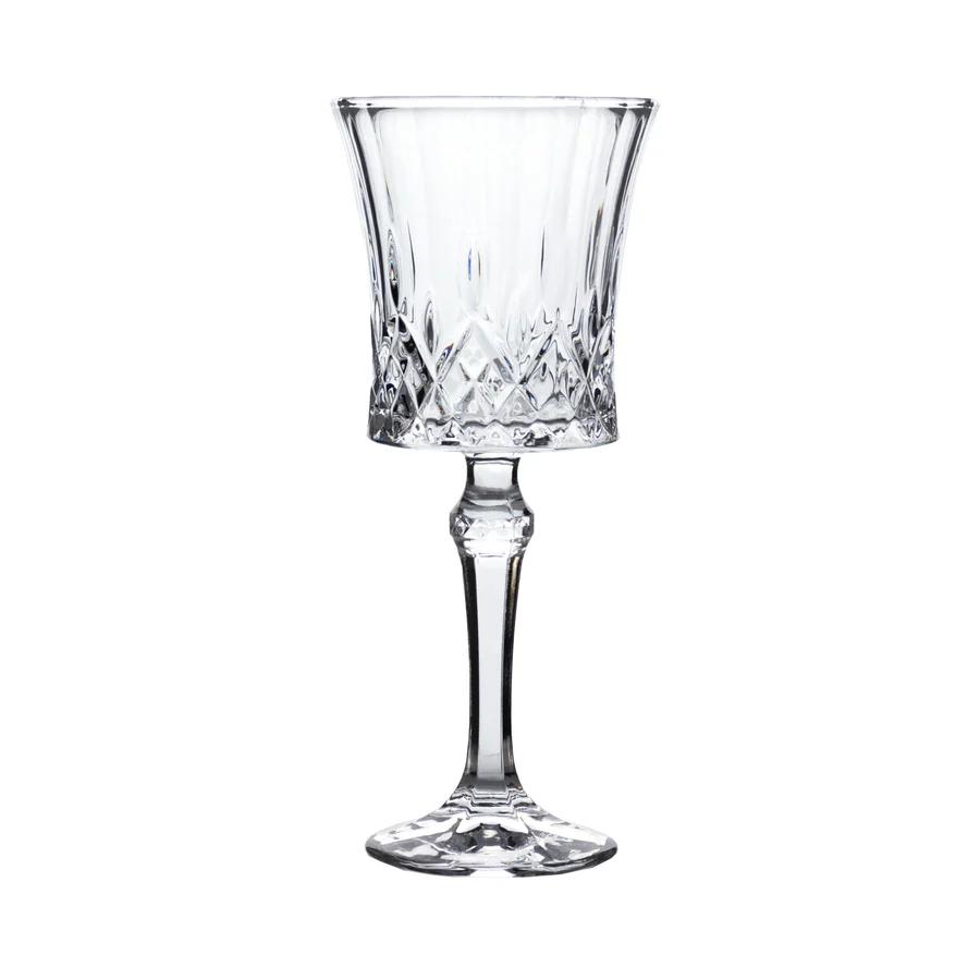 Crystal Cut Wine Glass 8" — Clear