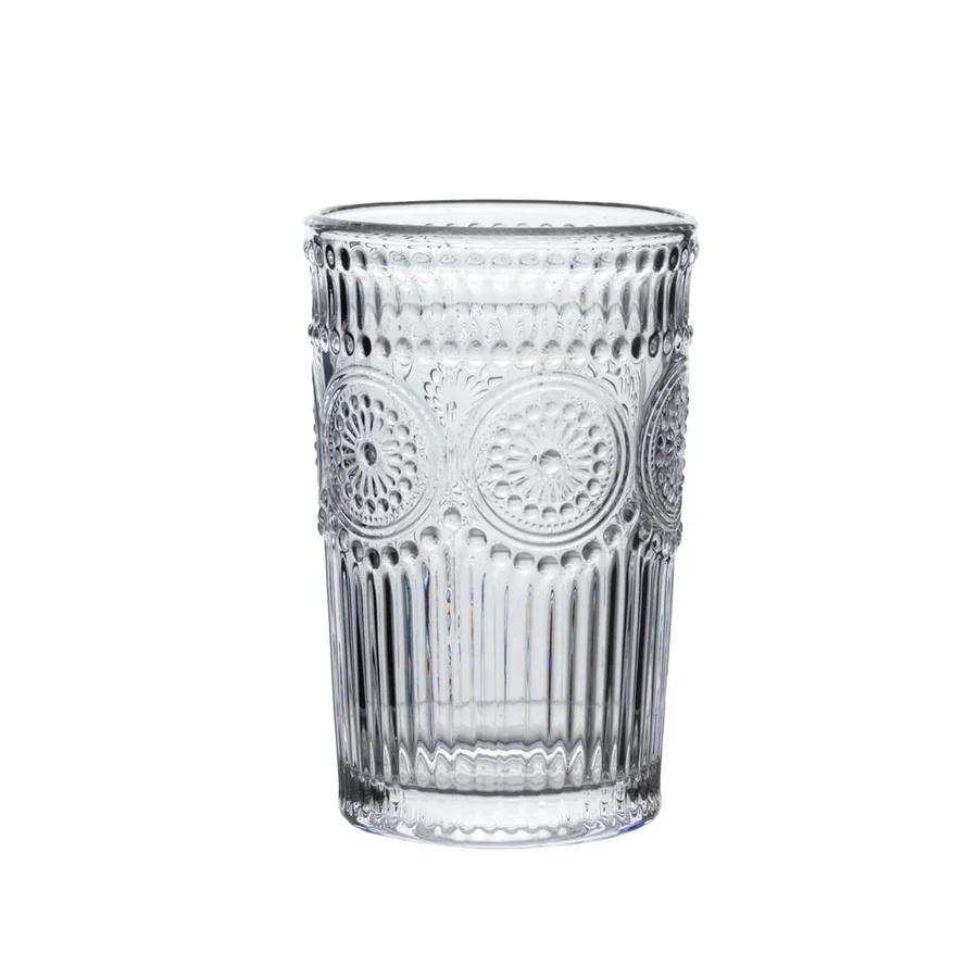 Floral Glass Tumbler 5" — Clear