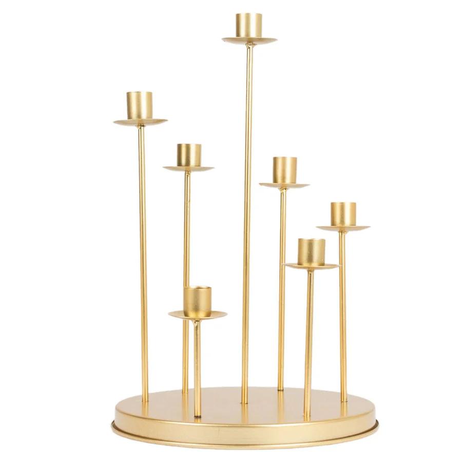 Cluster Candelabra Centerpiece 15" — Gold