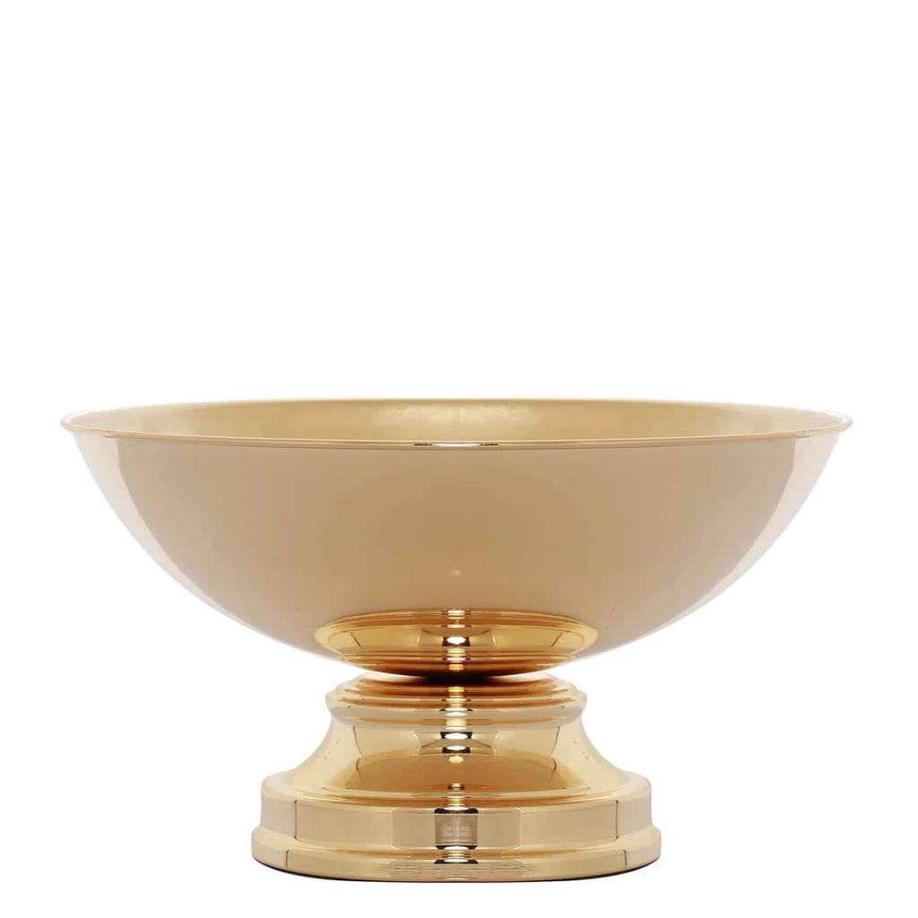 Metal Round Floral Vase 12" — Gold