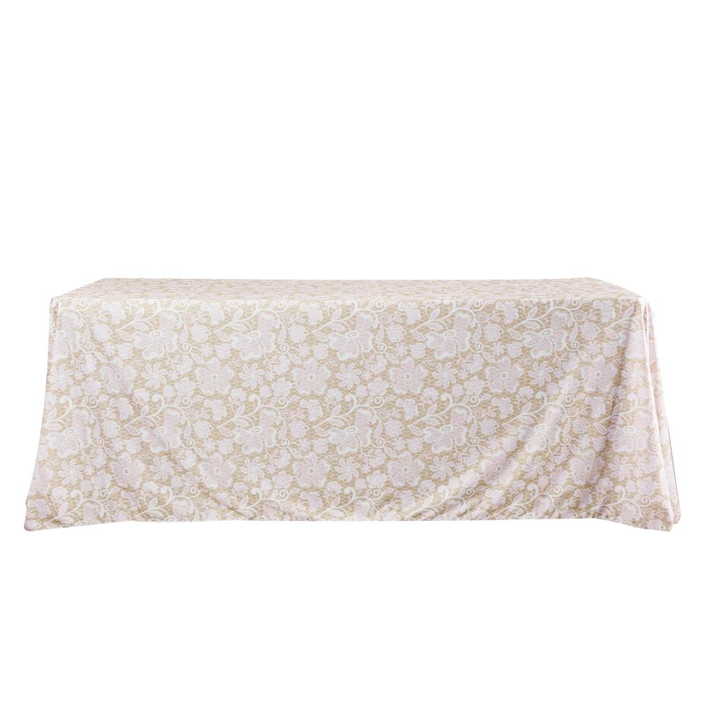 Lace Scuba Rectangular Tablecloth 90"x156" — Champagne