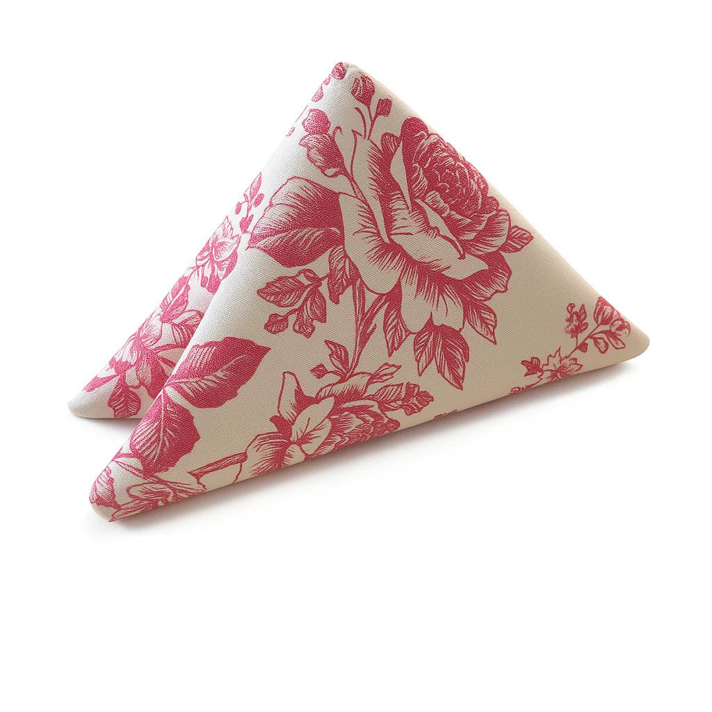 Linen Napkin 20"x20" — Pink & White Floral